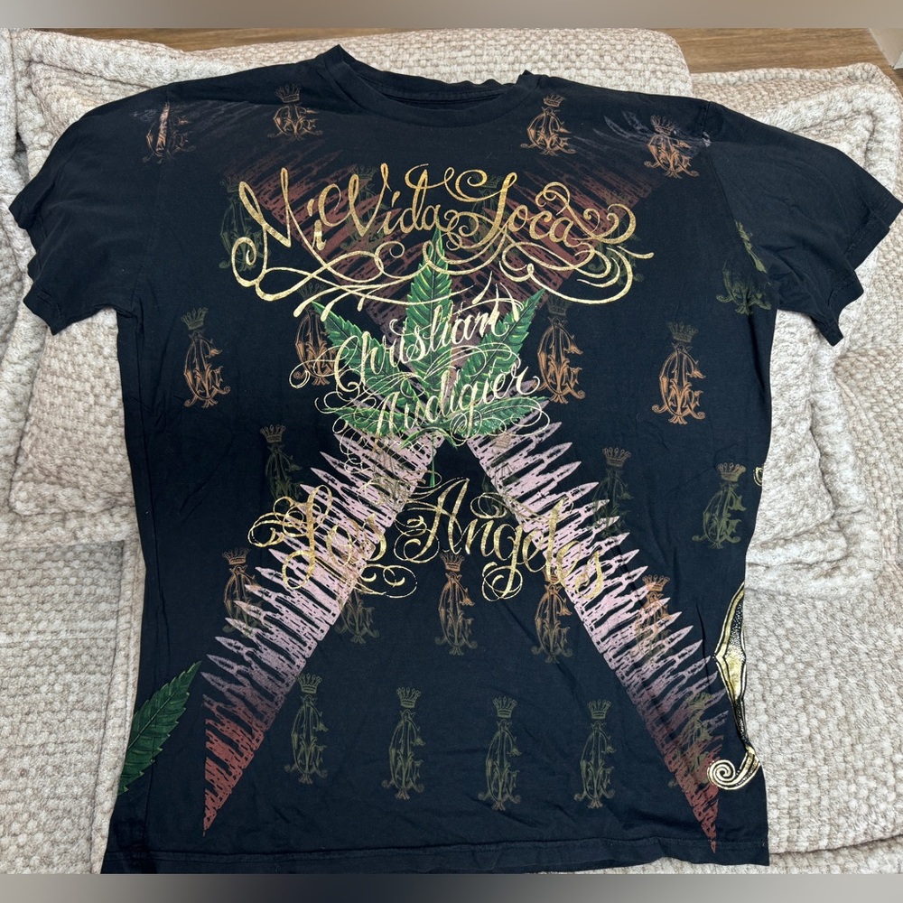 Christian Audigier Cannabis Mi Vida Loca T-Shirt Size L